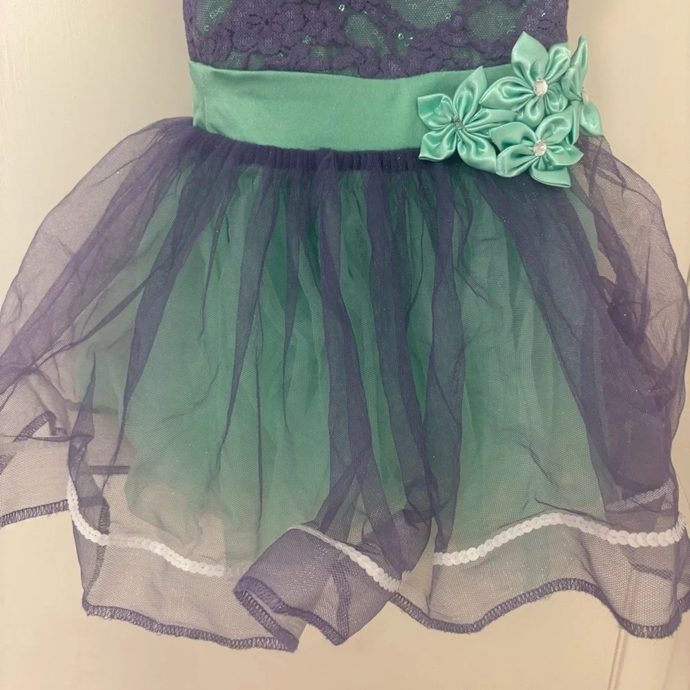Weissman kids girls turquoise  Green and lavender light Purple Costume Dress SC